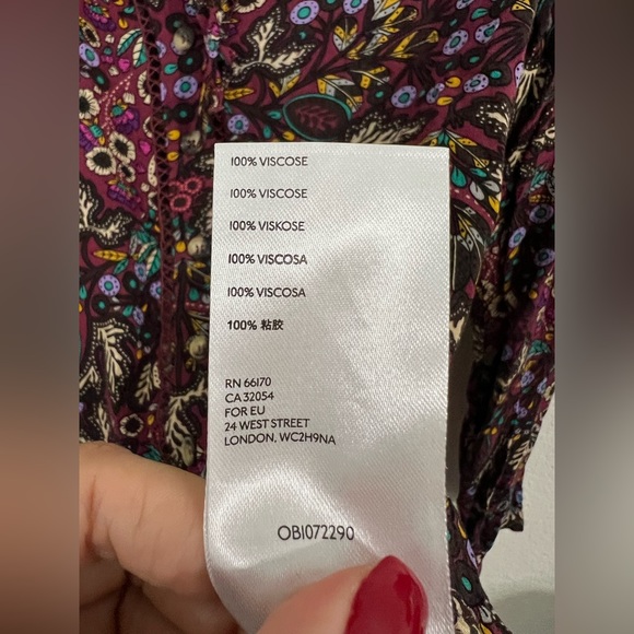 Anthropologie Maeve Janie Button Front Peasant Blouse Size 2 - Picture 6 of 8